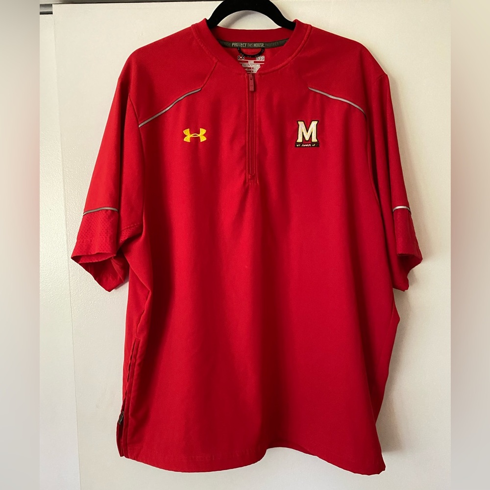 Under Armour University of Maryland Terrapins S/S Quarter Zip Pullover - Large